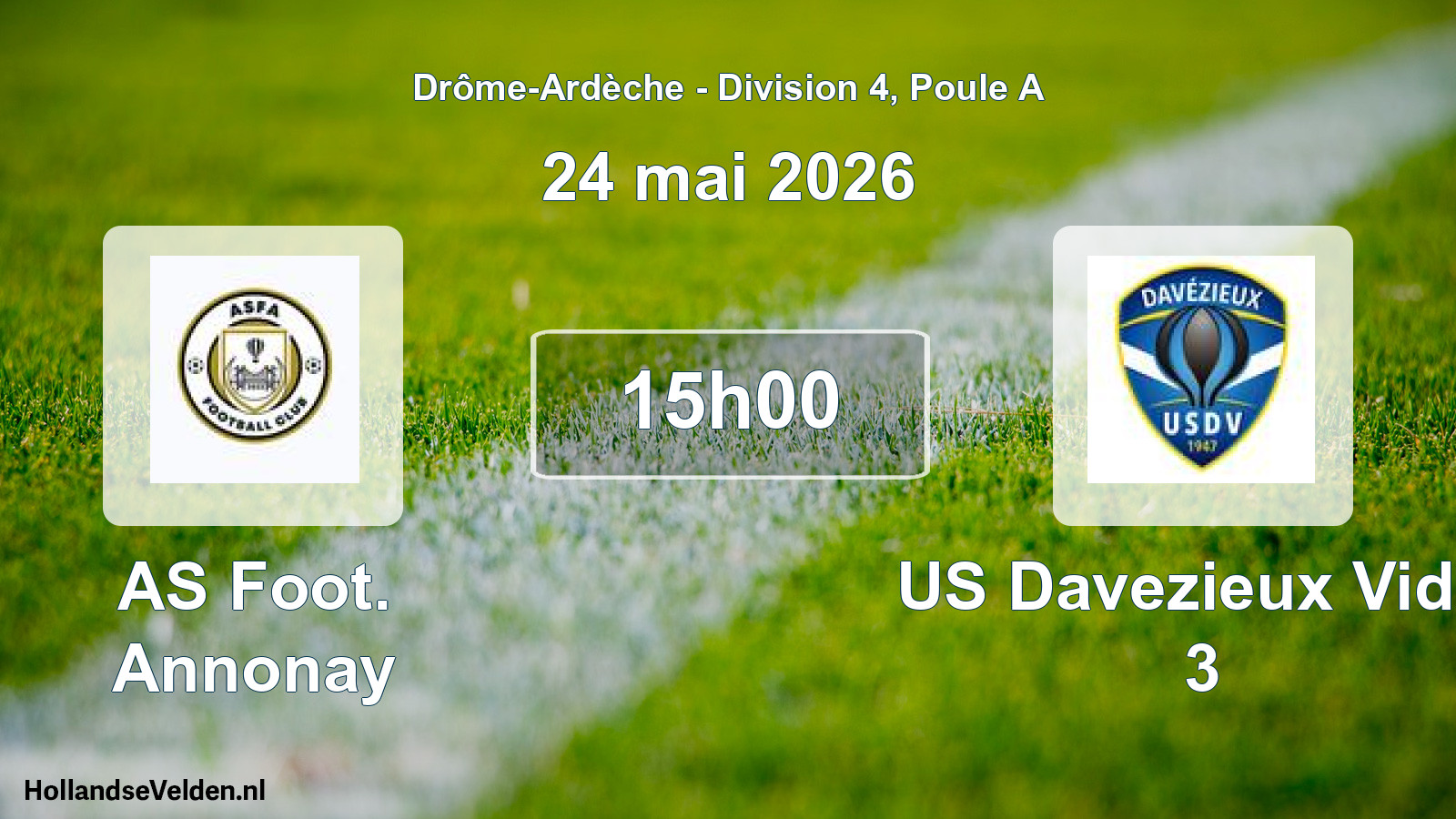 Geplande wedstrijd: AS Foot. Annonay - US Davezieux Vidal 3 (24 mei 2026)