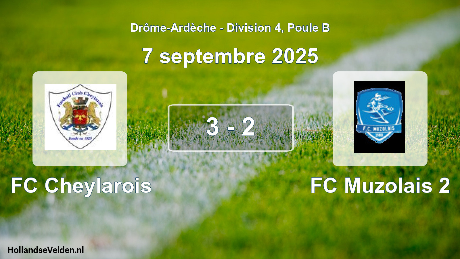 Gespeelde wedstrijd: FC Cheylarois - FC Muzolais 2 3 - 2 (7 september 2025)