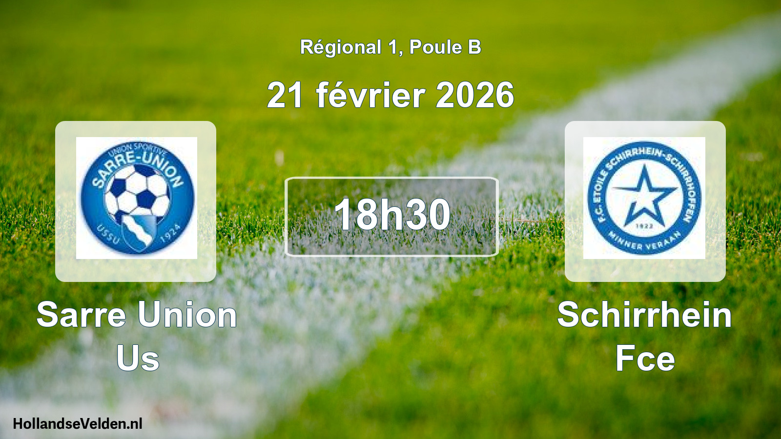 Scheduled Match: Sarre Union Us - Schirrhein Fce (21 February 2026)