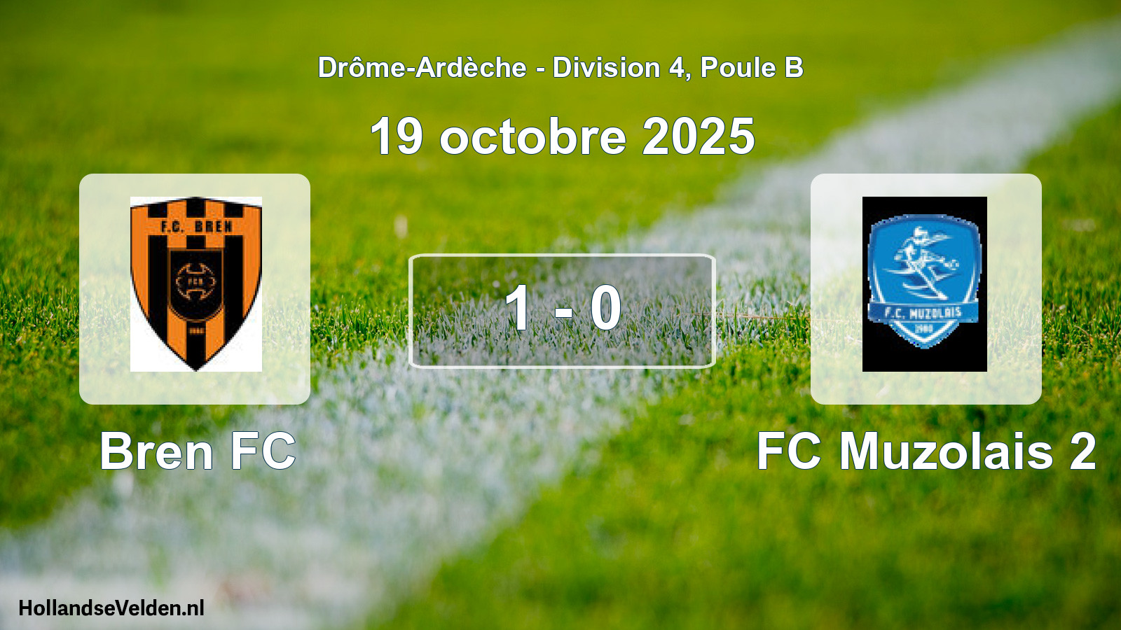 Gespeelde wedstrijd: Bren FC - FC Muzolais 2 1 - 0 (19 oktober 2025)