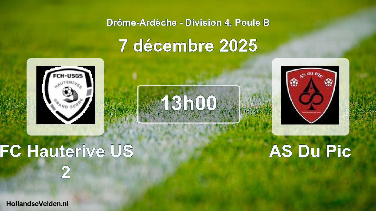 Geplande wedstrijd: FC Hauterive US 2 - AS Du Pic (7 december 2025)