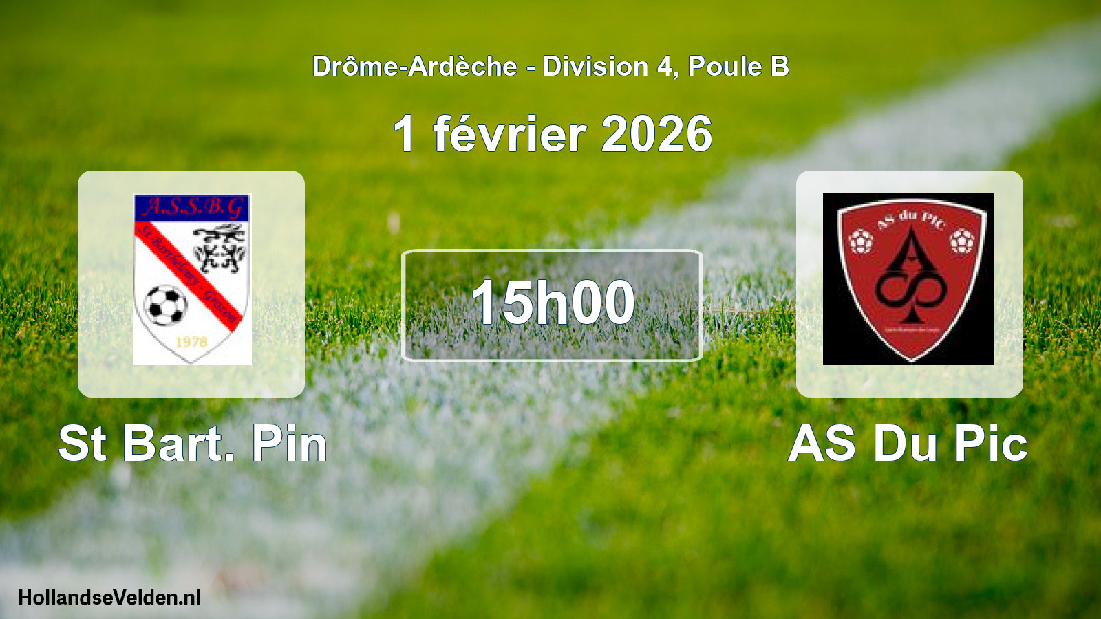 Geplande wedstrijd: St Bart. Pin - AS Du Pic (1 februari 2026)