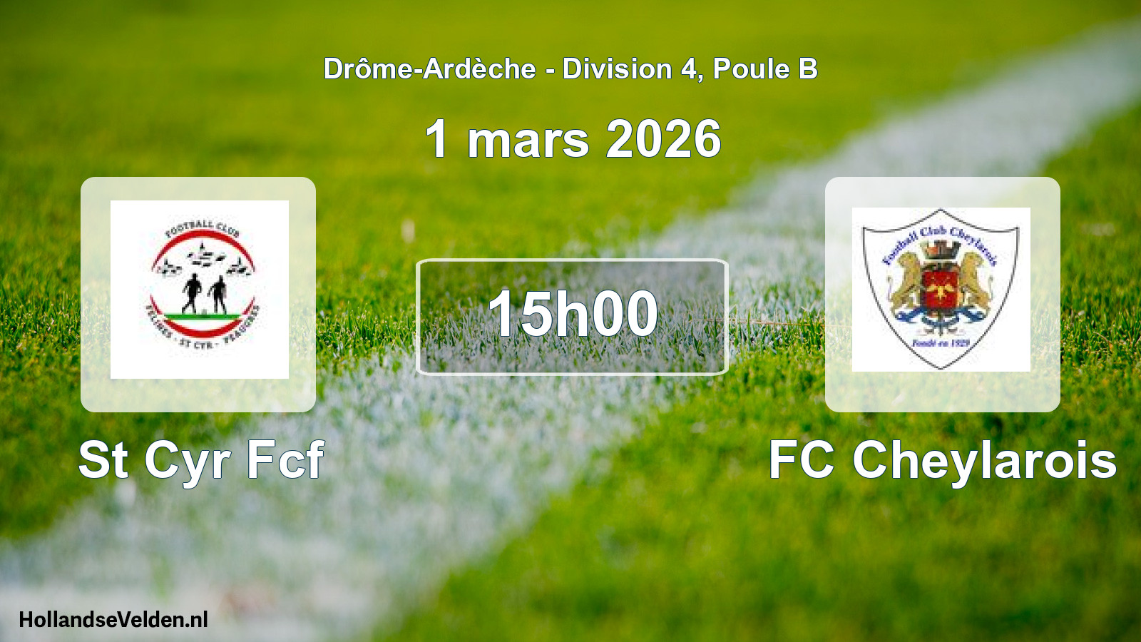 Geplande wedstrijd: St Cyr Fcf - FC Cheylarois (1 maart 2026)