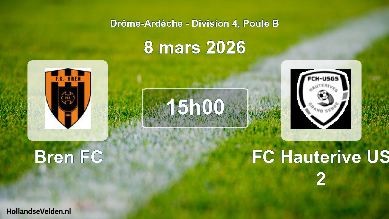 Geplande wedstrijd: Bren FC - FC Hauterive US 2 (8 maart 2026)