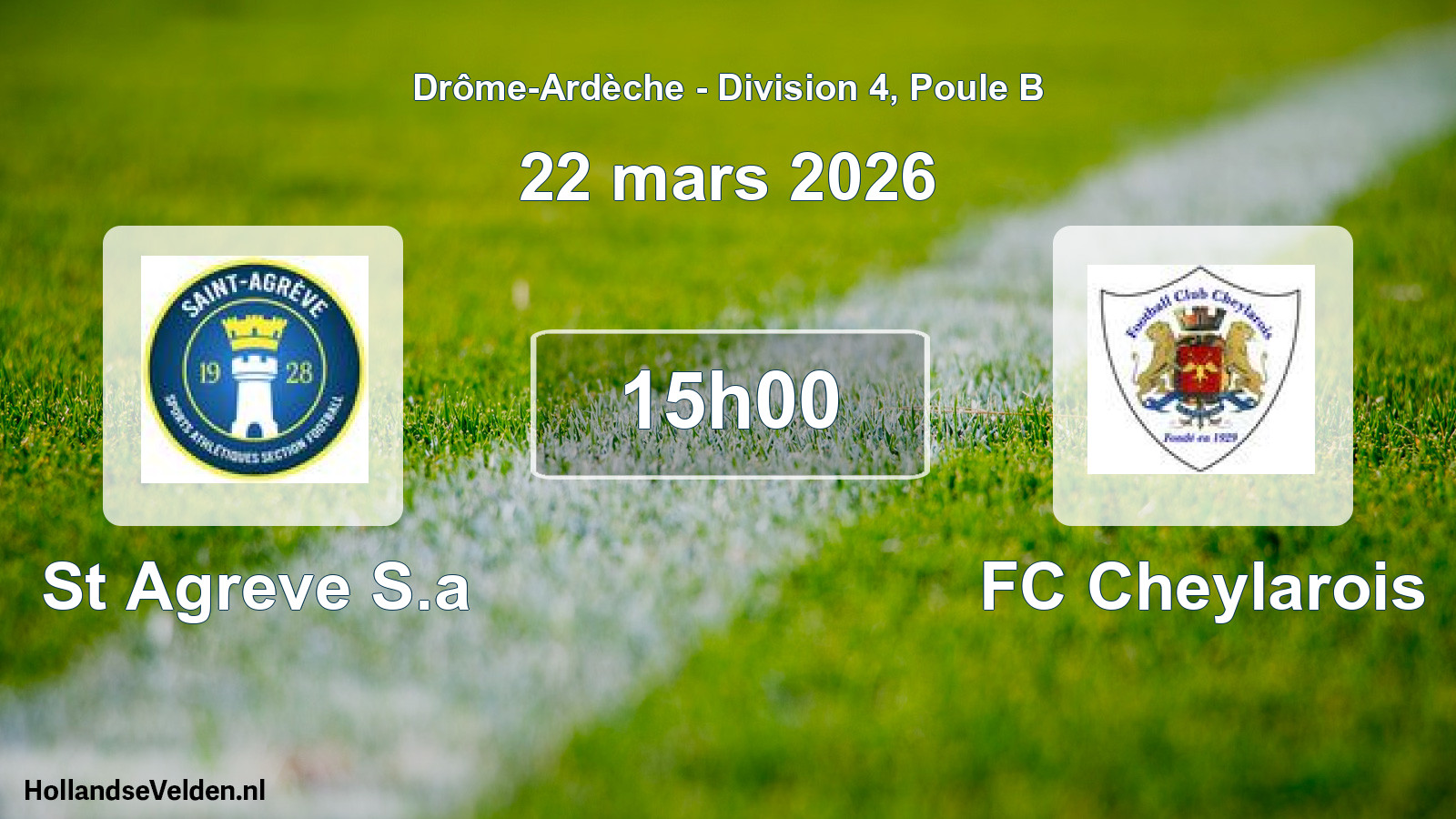 Match programmé: St Agreve S.a - FC Cheylarois (22 mars 2026)