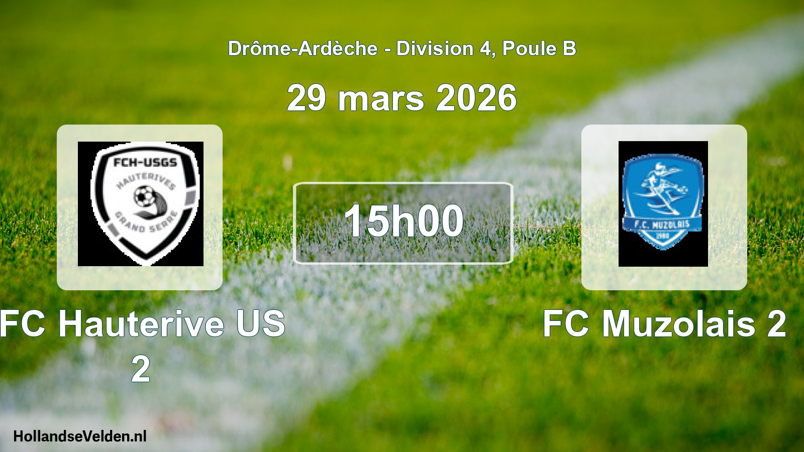 Match programmé: FC Hauterive US 2 - FC Muzolais 2 (29 mars 2026)