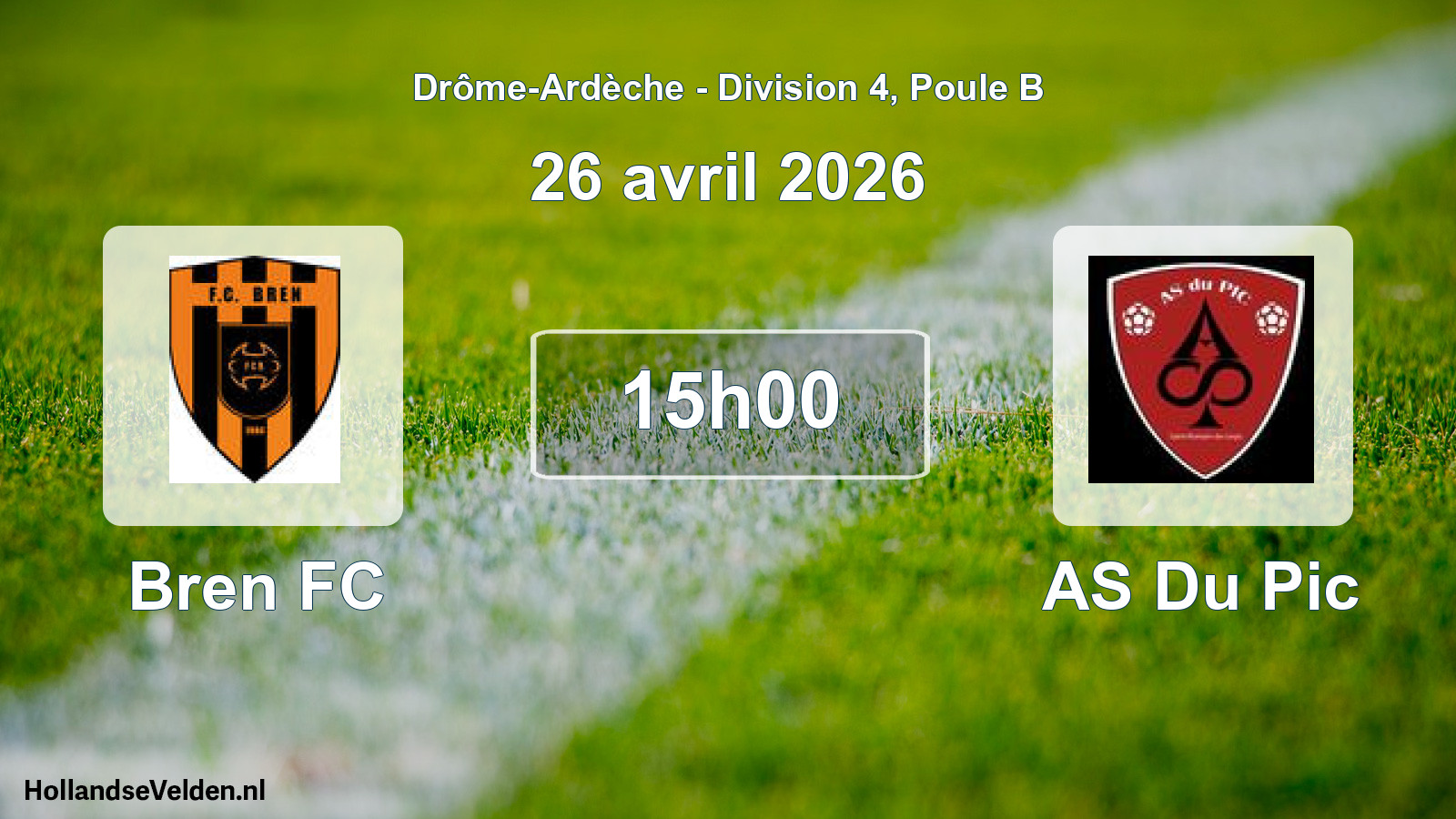 Geplande wedstrijd: Bren FC - AS Du Pic (26 april 2026)