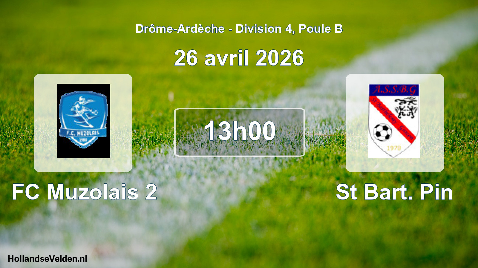 Scheduled Match: FC Muzolais 2 - St Bart. Pin (26 April 2026)
