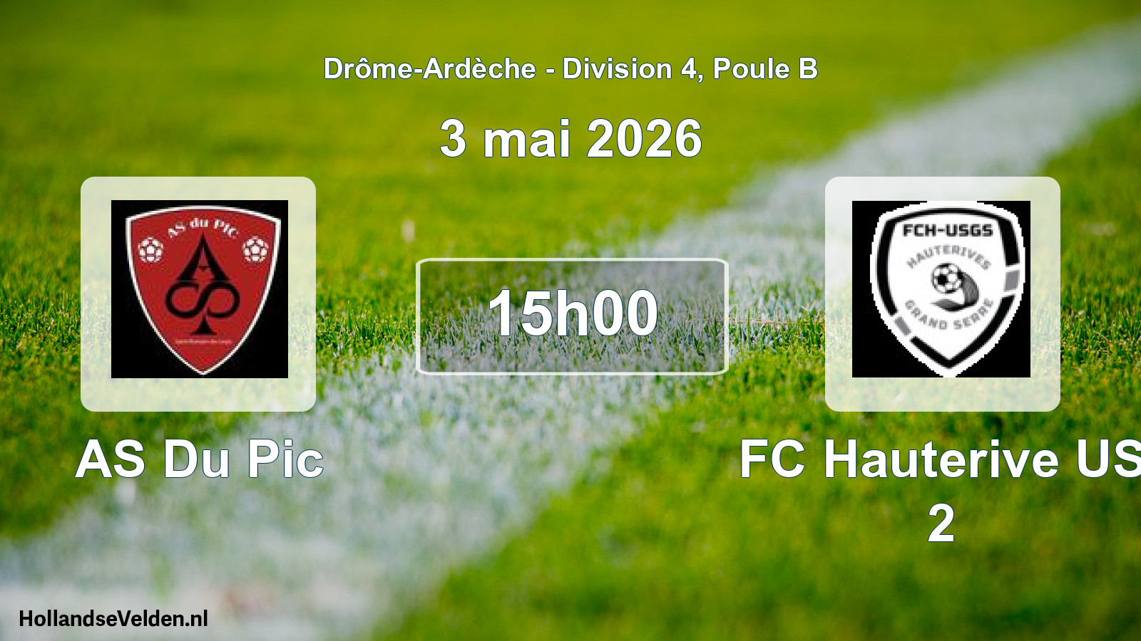 Geplande wedstrijd: AS Du Pic - FC Hauterive US 2 (3 mei 2026)