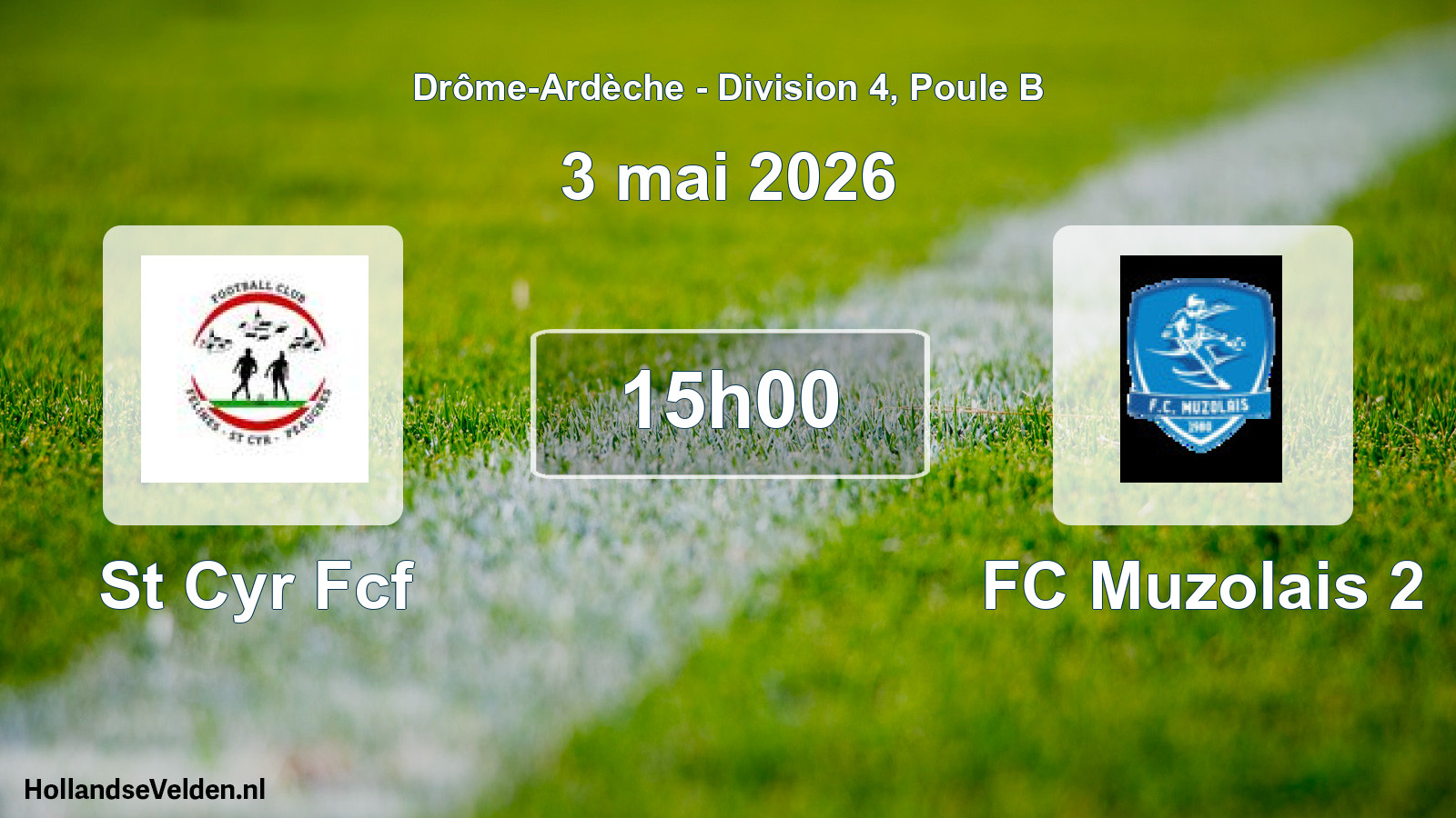 Geplande wedstrijd: St Cyr Fcf - FC Muzolais 2 (3 mei 2026)