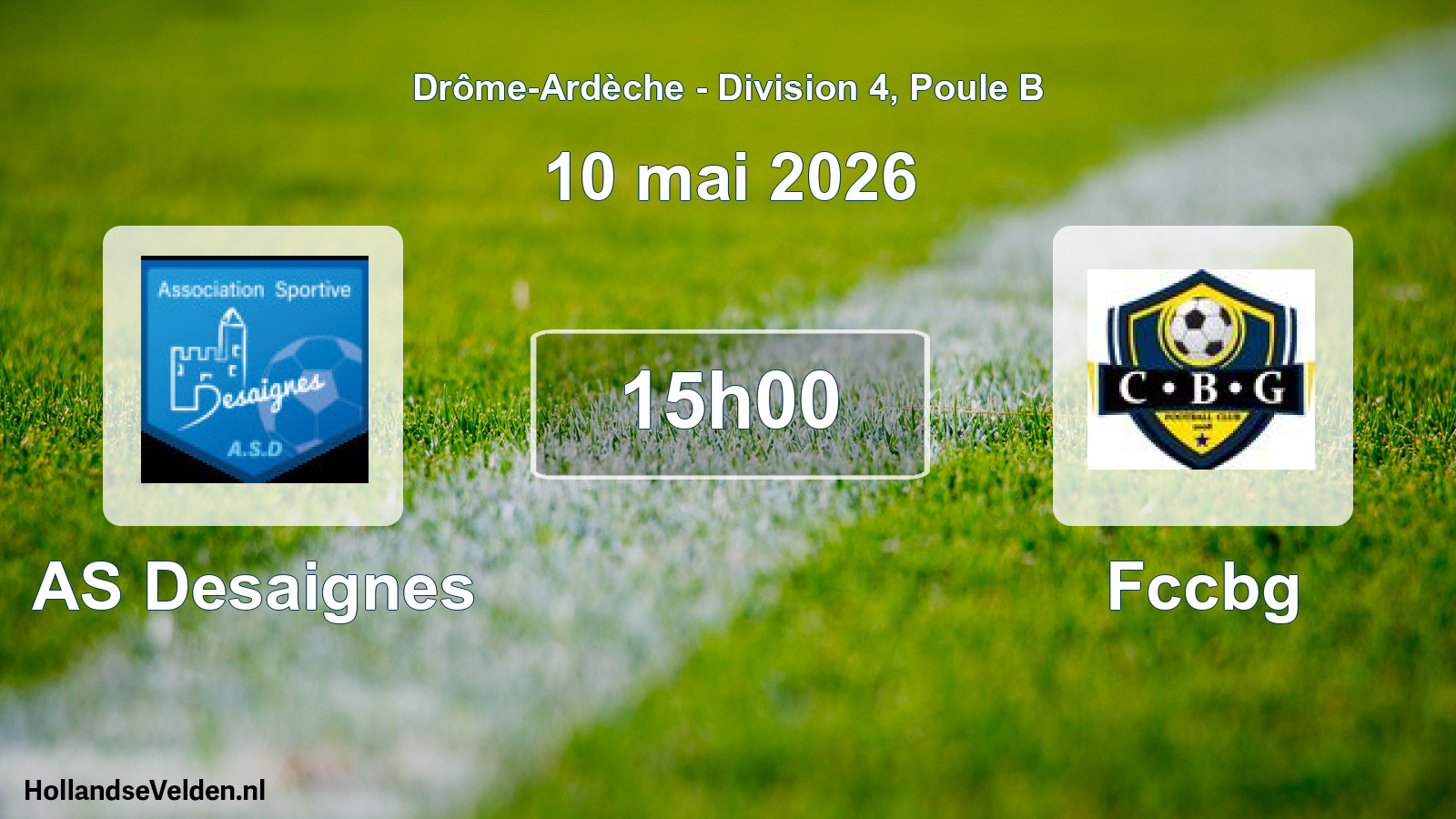 Match programmé: AS Desaignes - Fccbg (10 mai 2026)