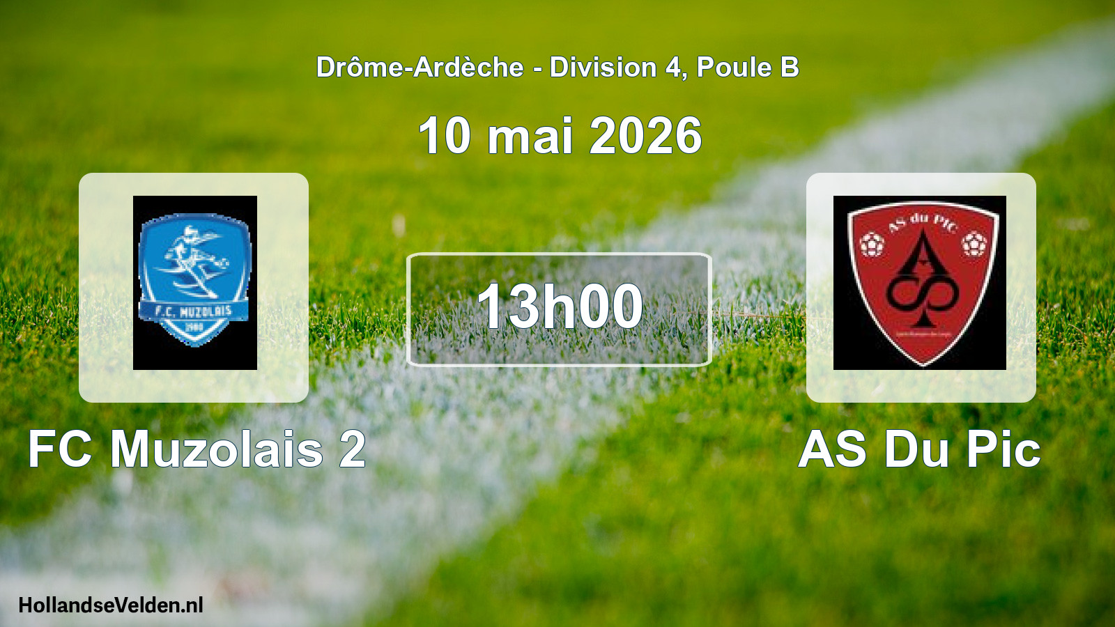 Match programmé: FC Muzolais 2 - AS Du Pic (10 mai 2026)