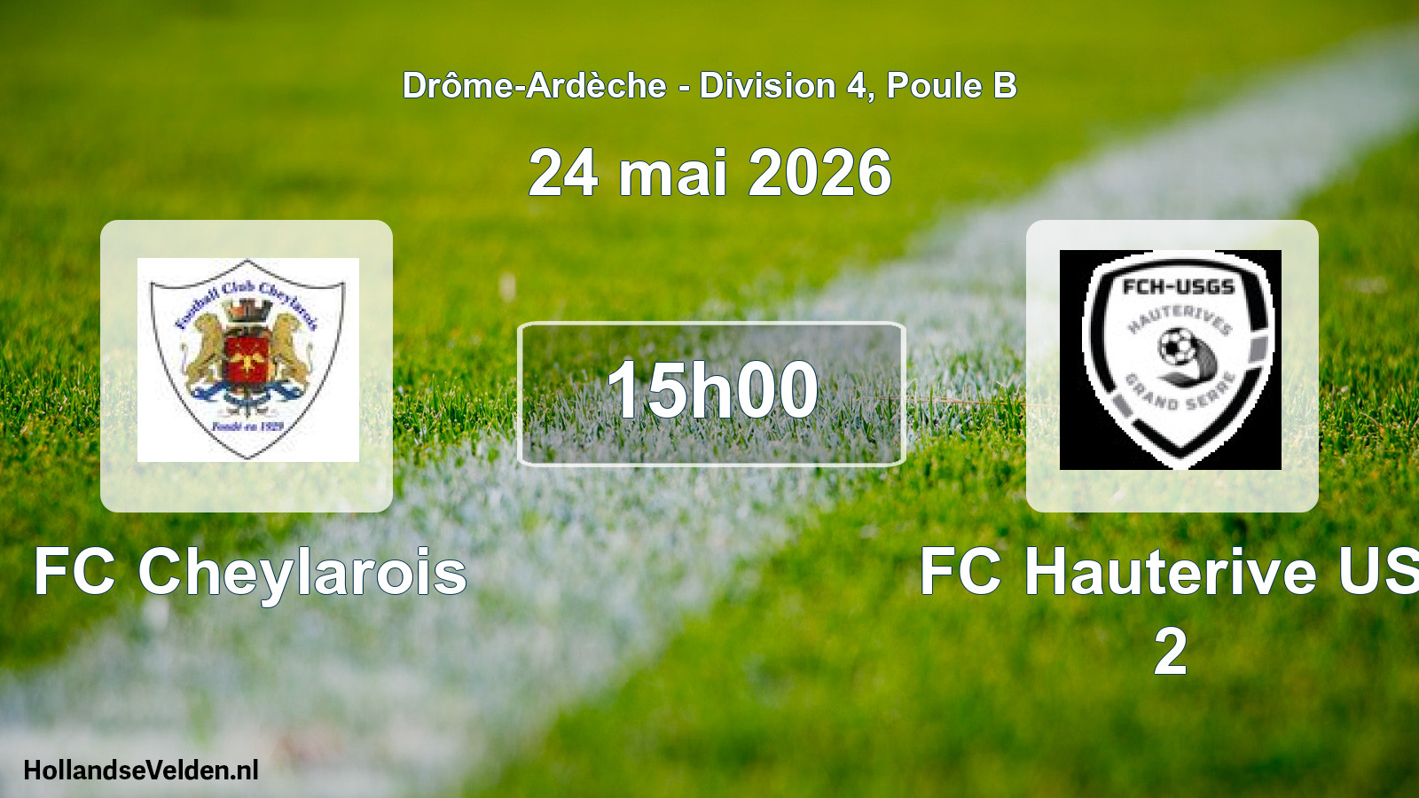 Match programmé: FC Cheylarois - FC Hauterive US 2 (24 mai 2026)