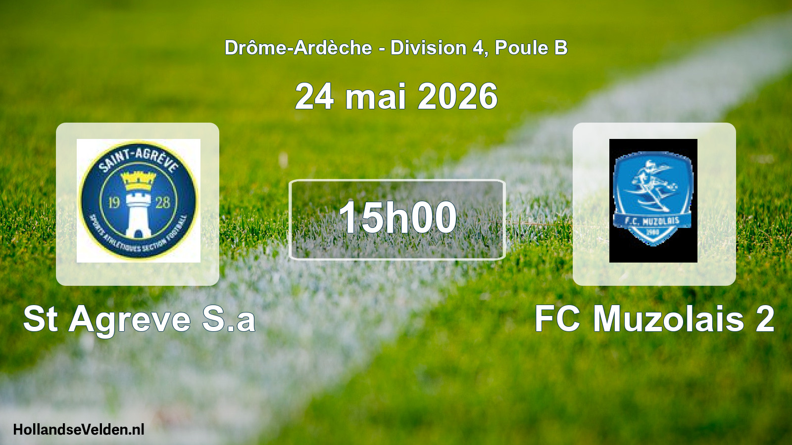 Match programmé: St Agreve S.a - FC Muzolais 2 (24 mai 2026)