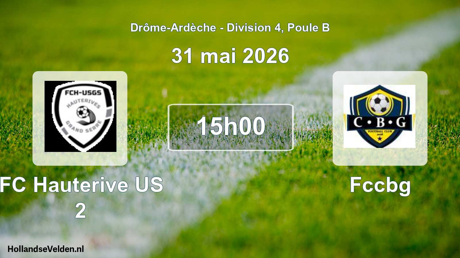 Geplande wedstrijd: FC Hauterive US 2 - Fccbg (31 mei 2026)