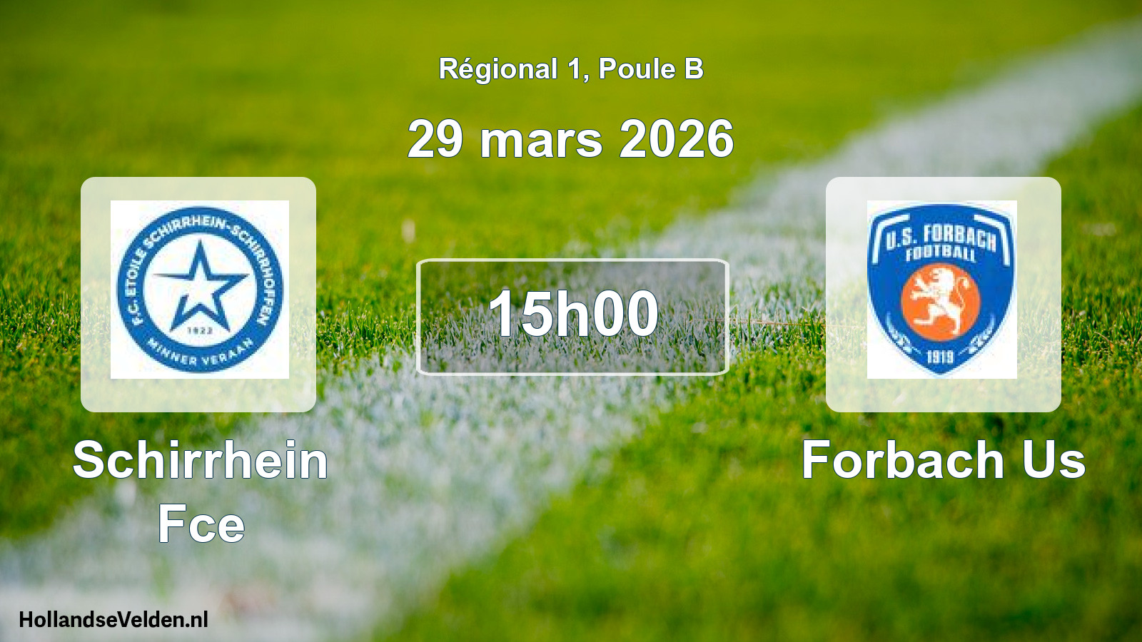 Scheduled Match: Schirrhein Fce - Forbach Us (29 March 2026)