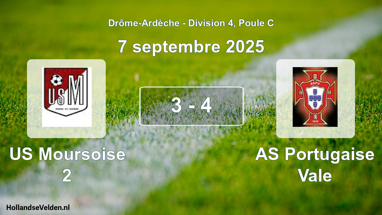 Gespeelde wedstrijd: US Moursoise 2 - AS Portugaise Vale 3 - 4 (7 september 2025)