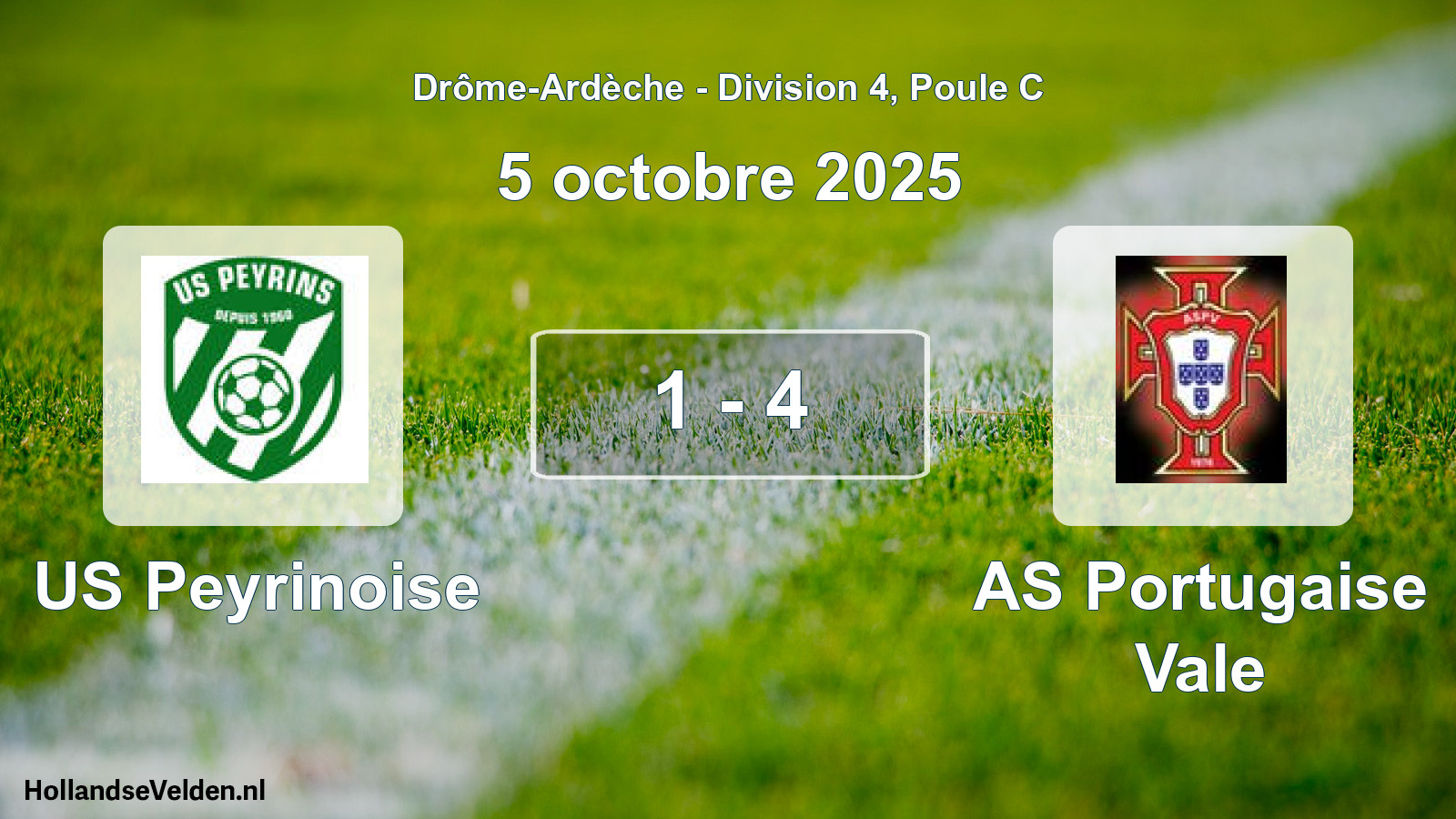 Gespeelde wedstrijd: US Peyrinoise - AS Portugaise Vale 1 - 4 (5 oktober 2025)