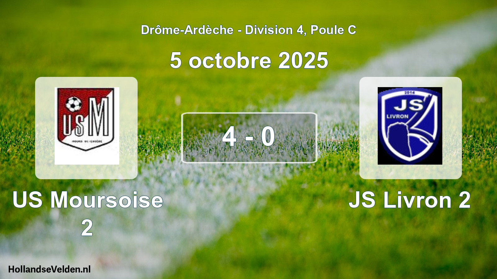 Gespeelde wedstrijd: US Moursoise 2 - JS Livron 2 4 - 0 (5 oktober 2025)