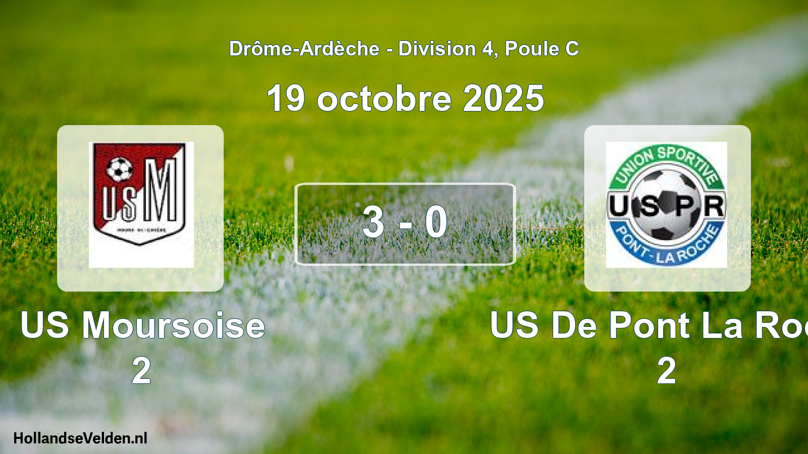 Gespeelde wedstrijd: US Moursoise 2 - US De Pont La Roch 2 3 - 0 (19 oktober 2025)