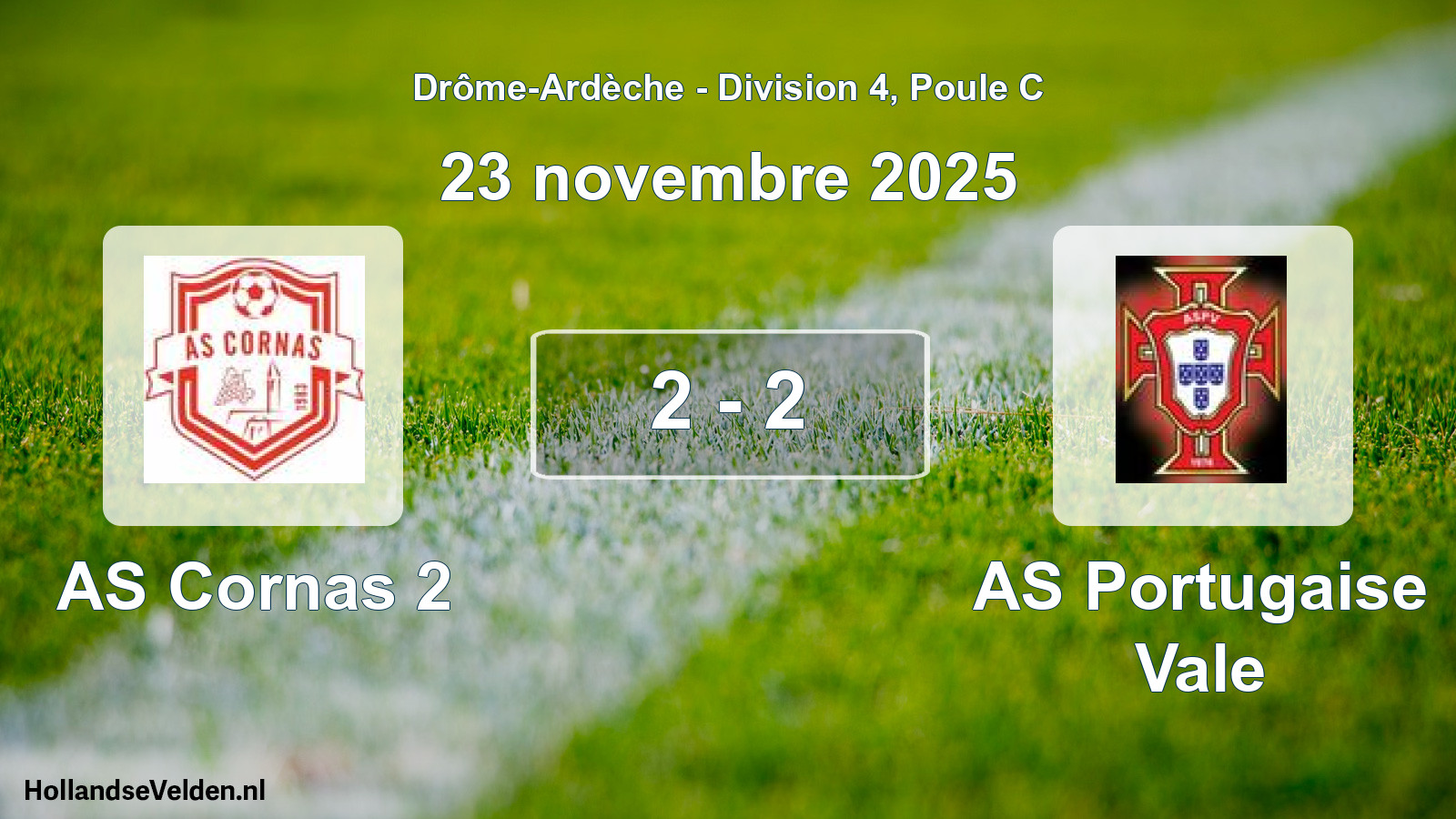Gespeelde wedstrijd: AS Cornas 2 - AS Portugaise Vale 2 - 2 (23 november 2025)