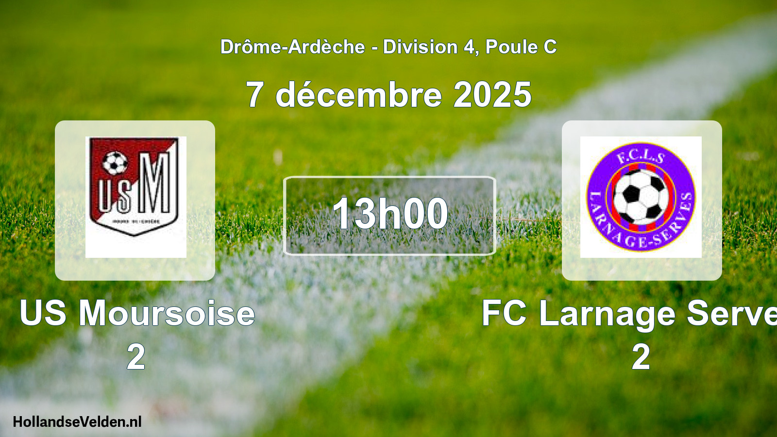 Geplande wedstrijd: US Moursoise 2 - FC Larnage Serves 2 (7 december 2025)