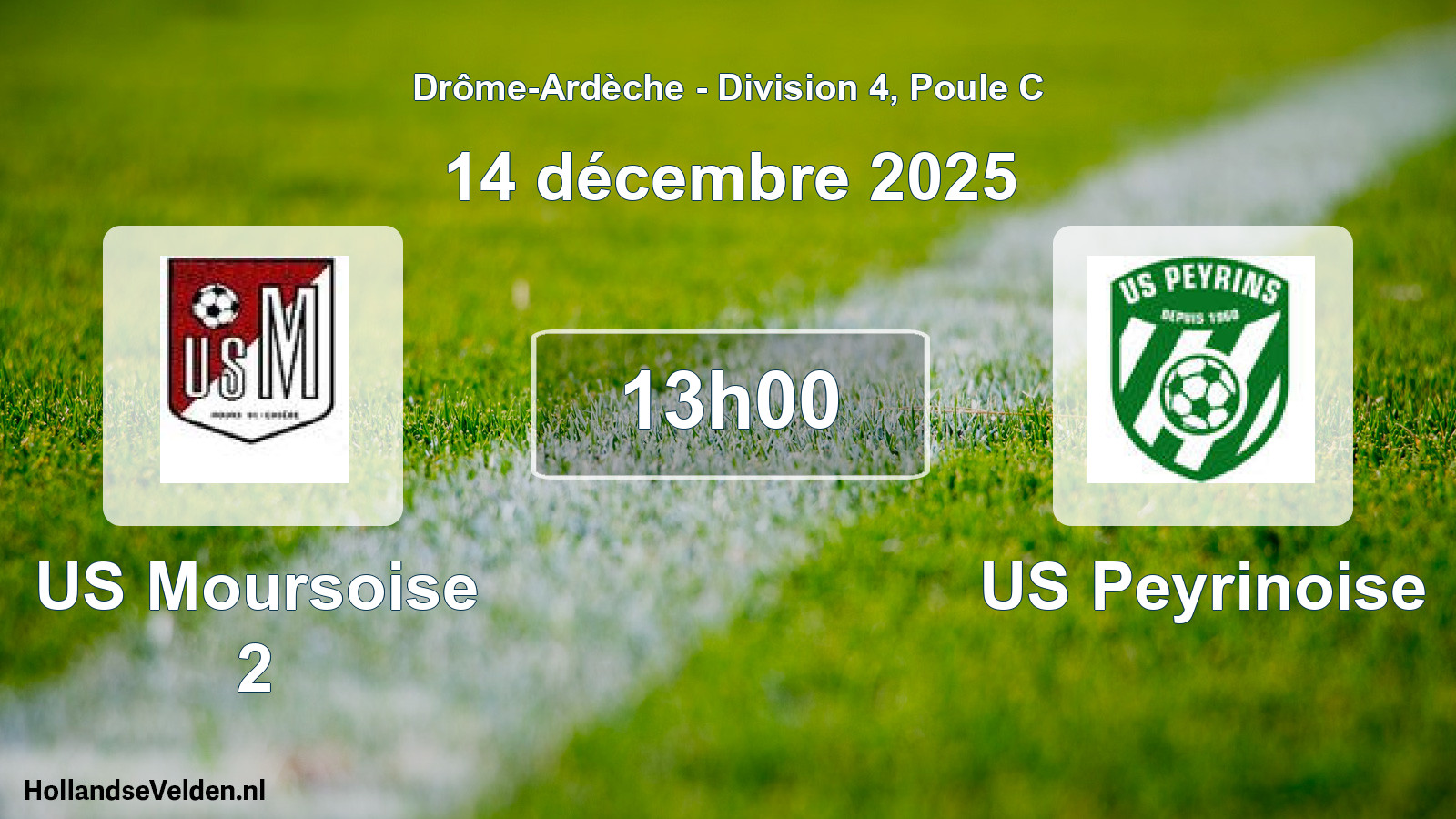 Geplande wedstrijd: US Moursoise 2 - US Peyrinoise (14 december 2025)