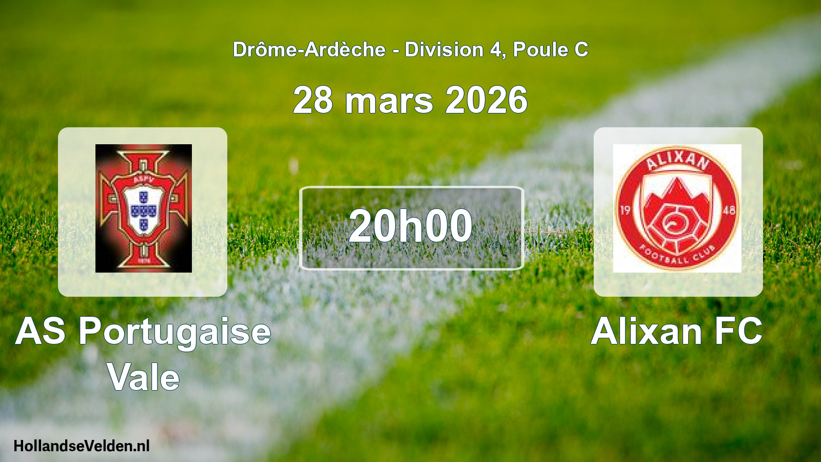Geplande wedstrijd: AS Portugaise Vale - Alixan FC (28 maart 2026)