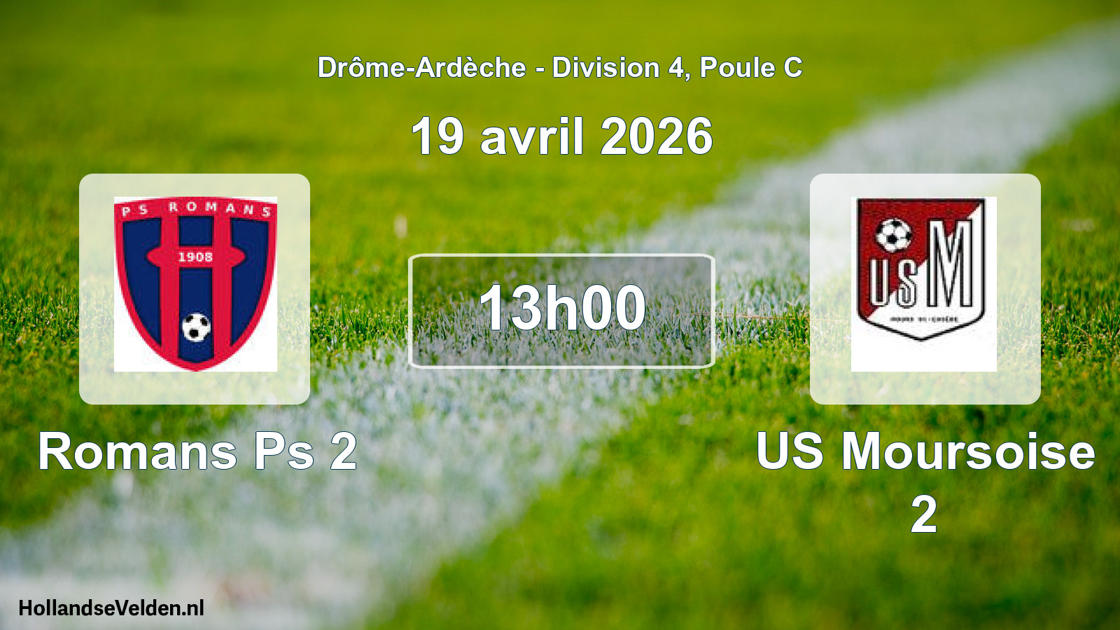 Geplande wedstrijd: Romans Ps 2 - US Moursoise 2 (19 april 2026)