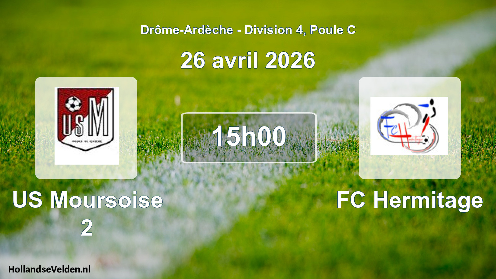 Geplande wedstrijd: US Moursoise 2 - FC Hermitage (26 april 2026)