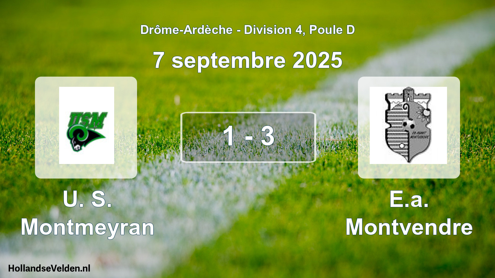 Gespeelde wedstrijd: U. S. Montmeyran - E.a. Montvendre 1 - 3 (7 september 2025)