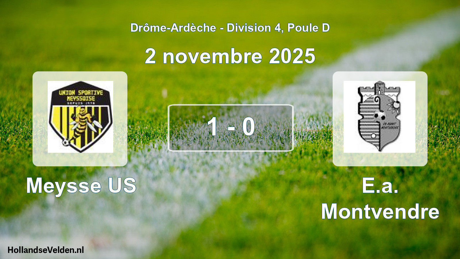 Gespeelde wedstrijd: Meysse US - E.a. Montvendre 1 - 0 (2 november 2025)