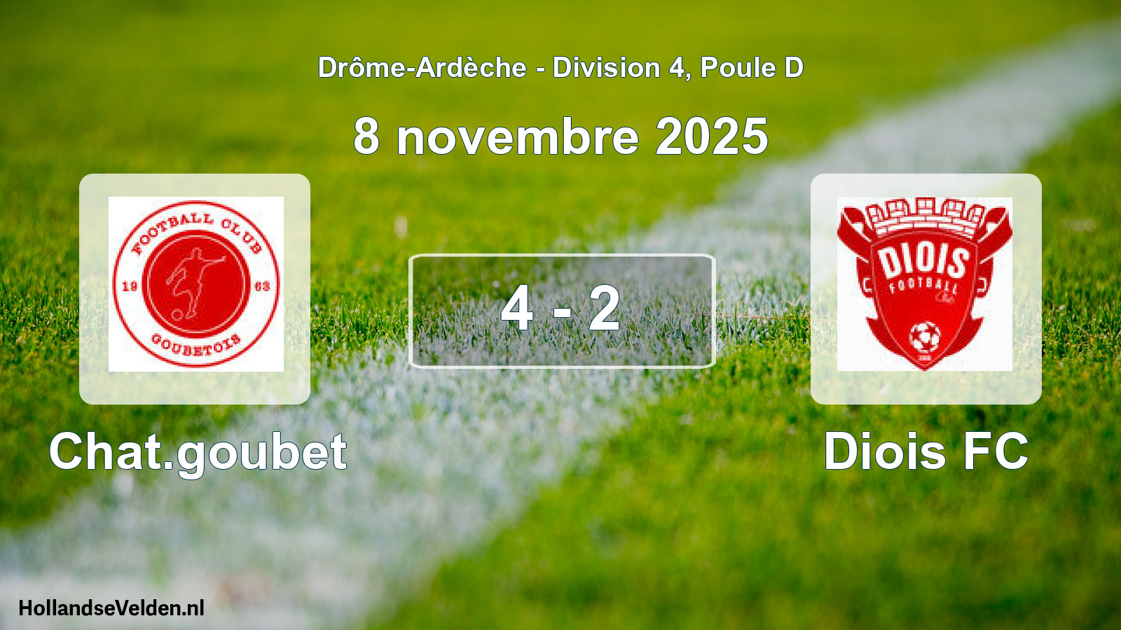 Gespeelde wedstrijd: Chat.goubet - Diois FC 4 - 2 (8 november 2025)