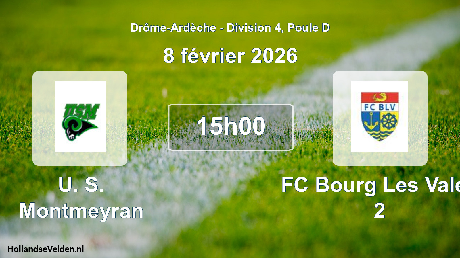 Geplande wedstrijd: U. S. Montmeyran - FC Bourg Les Valen 2 (8 februari 2026)