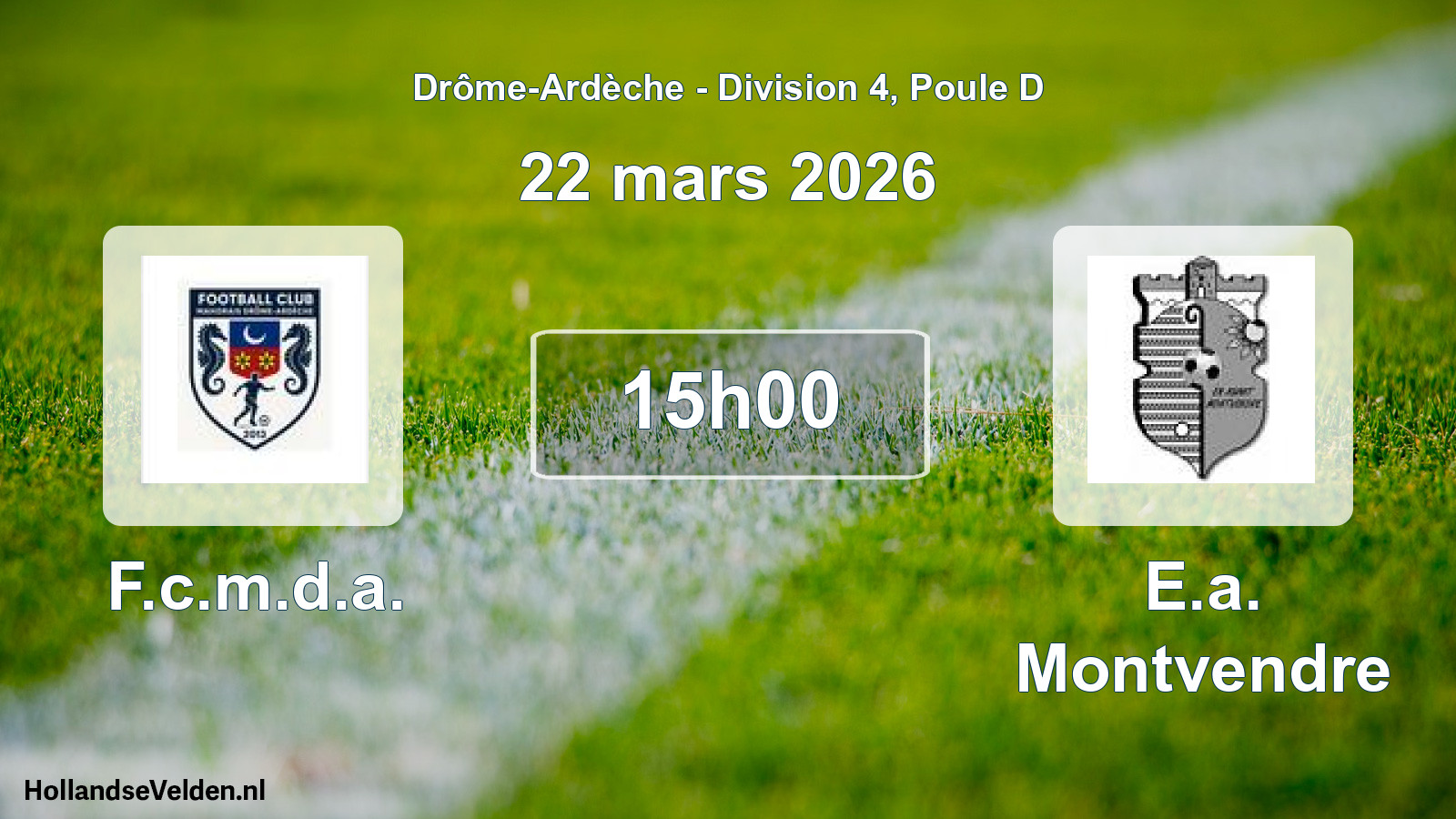 Geplande wedstrijd: F.c.m.d.a. - E.a. Montvendre (22 maart 2026)