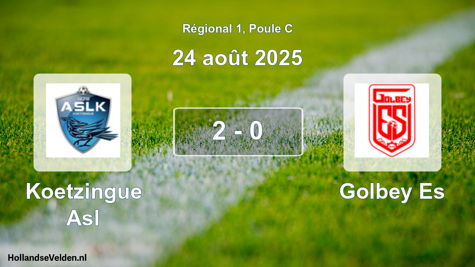 Total number of matches played: Koetzingue Asl - Golbey Es 2 - 0 (24 August 2025)