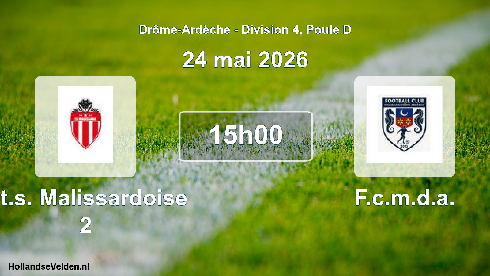 Scheduled Match: Et.s. Malissardoise 2 - F.c.m.d.a. (24 May 2026)
