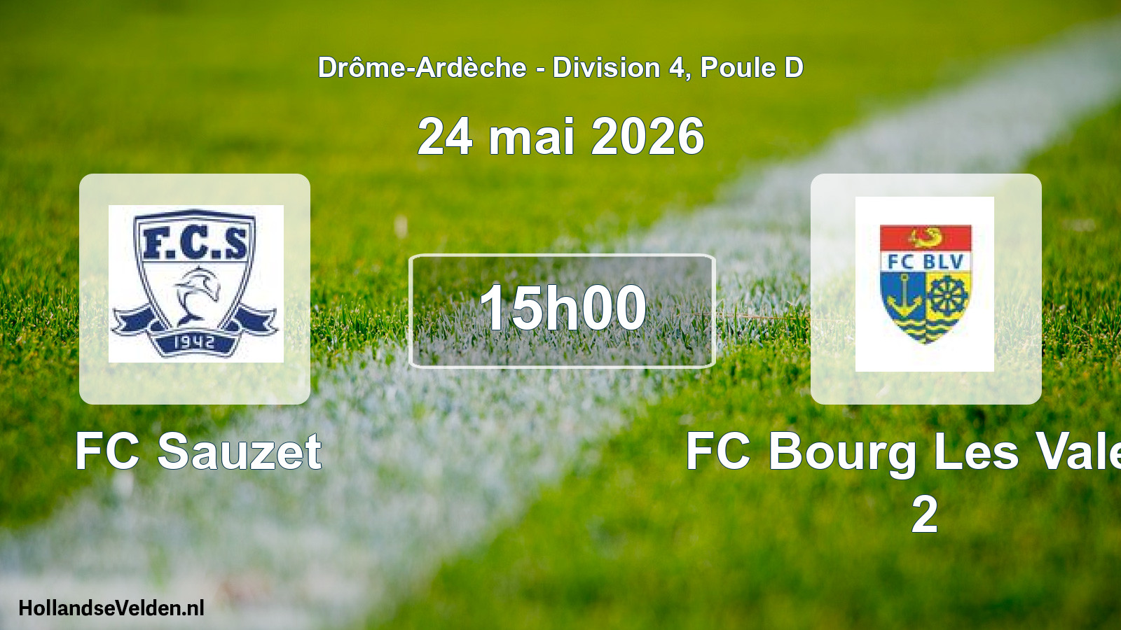 Scheduled Match: FC Sauzet - FC Bourg Les Valen 2 (24 May 2026)