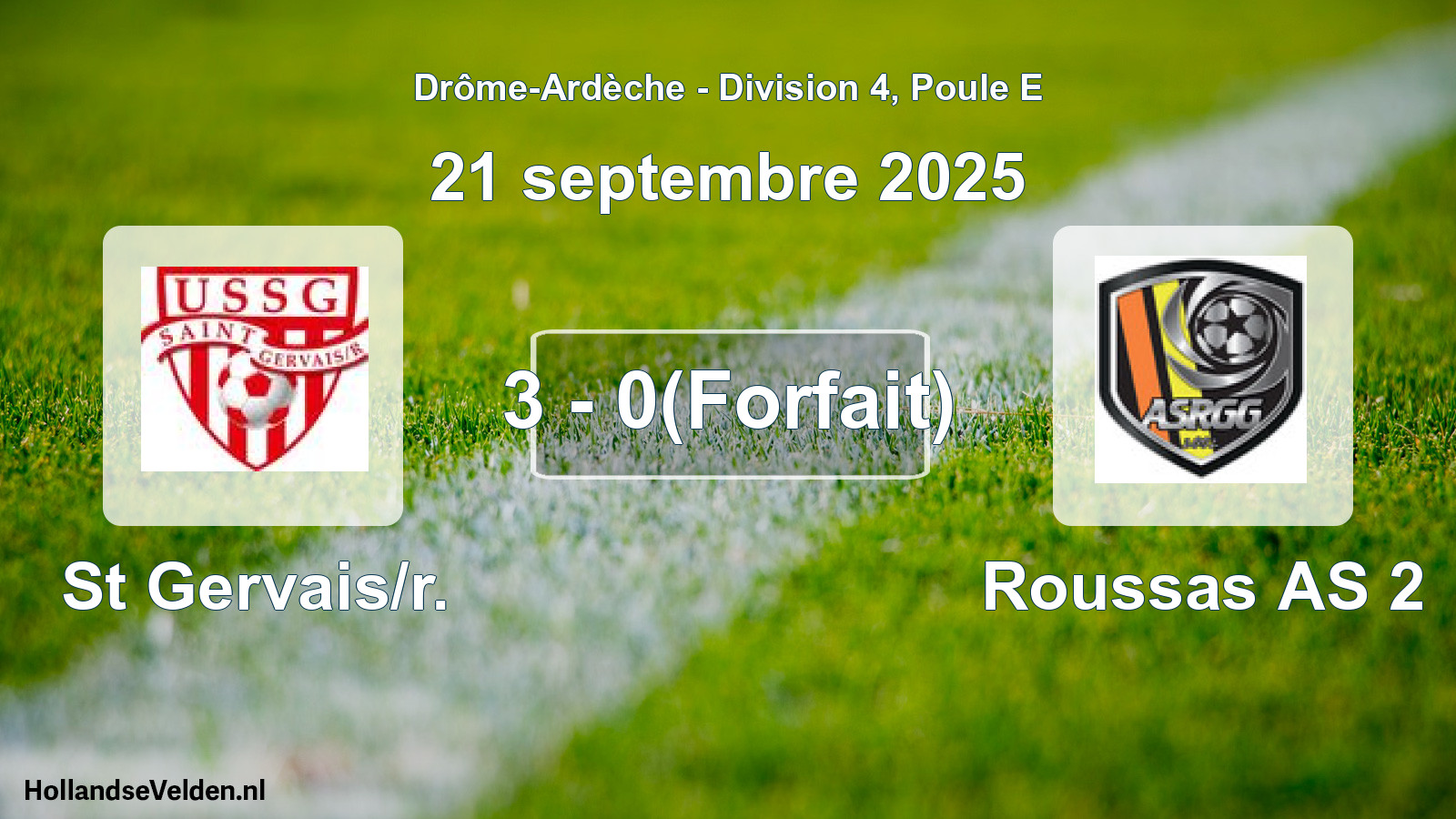Total number of matches played: St Gervais/r. - Roussas AS 2 3 - 0(Forfait) (21 September 2025)