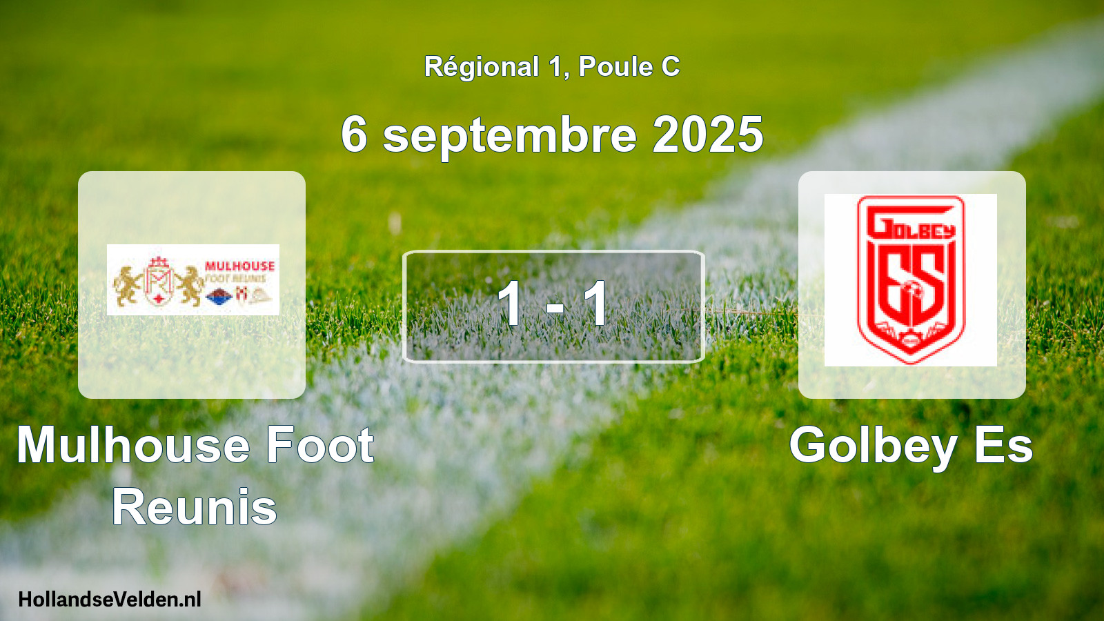 Total number of matches played: Mulhouse Foot Reunis - Golbey Es 1 - 1 (6 September 2025)