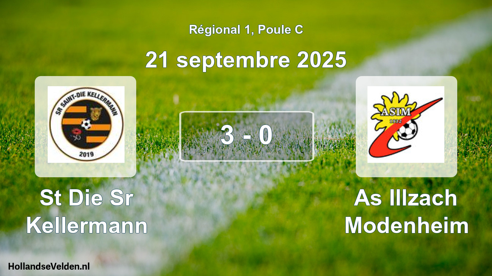 Gespeelde wedstrijd: St Die Sr Kellermann - As Illzach Modenheim 3 - 0 (21 septembre 2025)