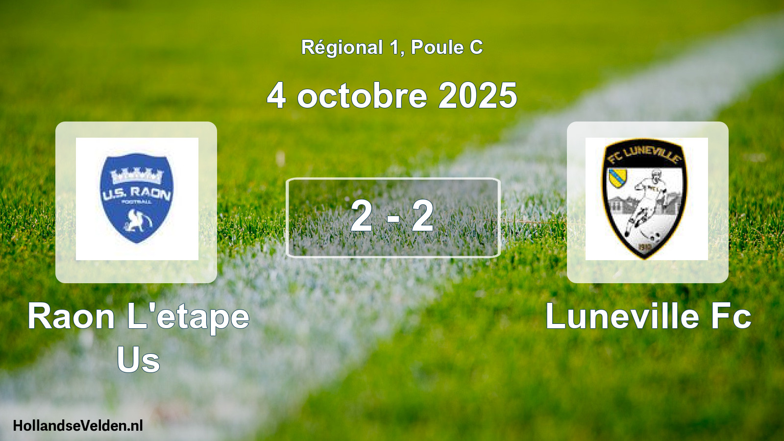 Gespeelde wedstrijd: Raon L'etape Us - Luneville Fc 2 - 2 (4 octobre 2025)
