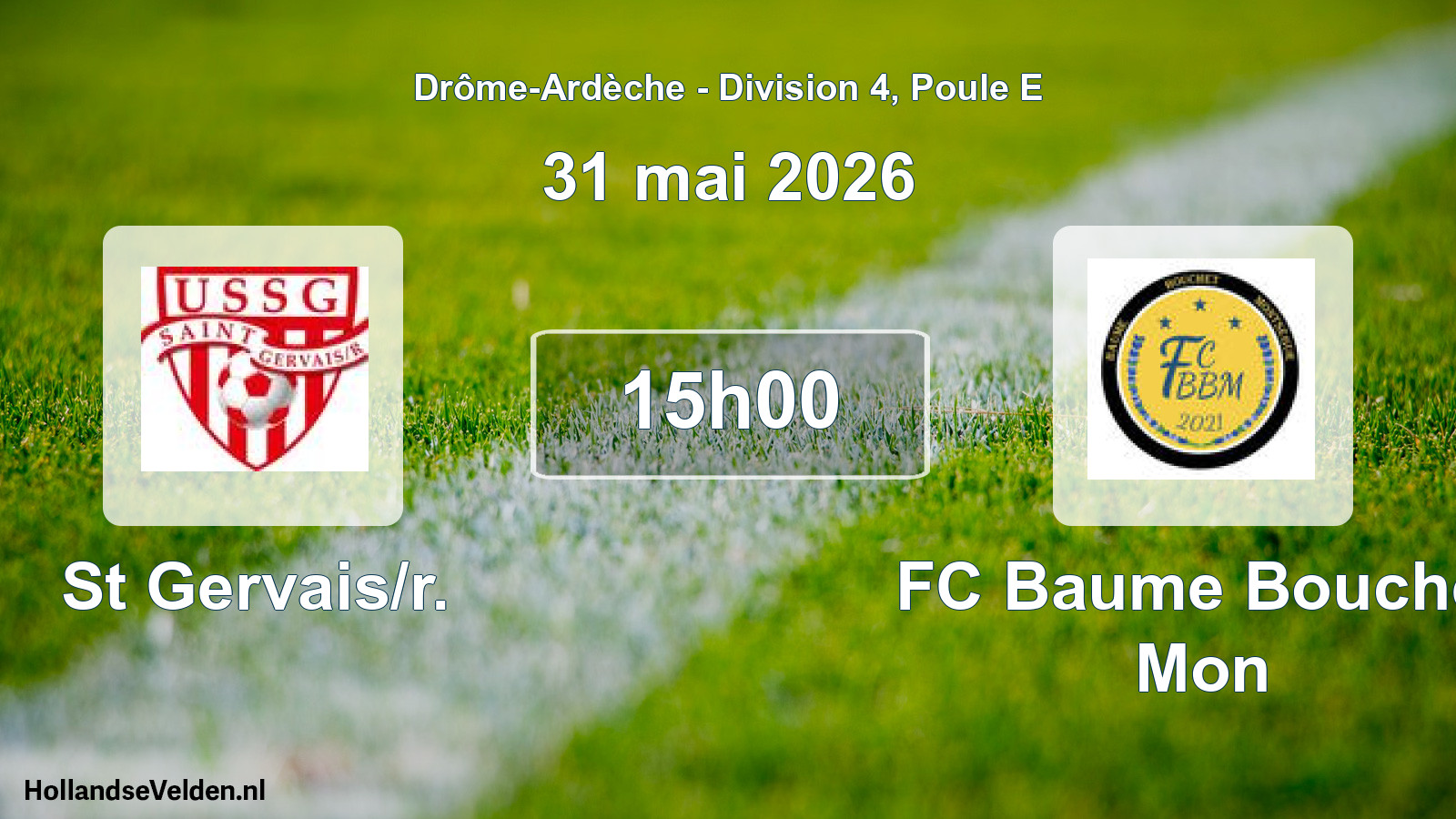 Geplande wedstrijd: St Gervais/r. - FC Baume Bouchet Mon (31 mei 2026)