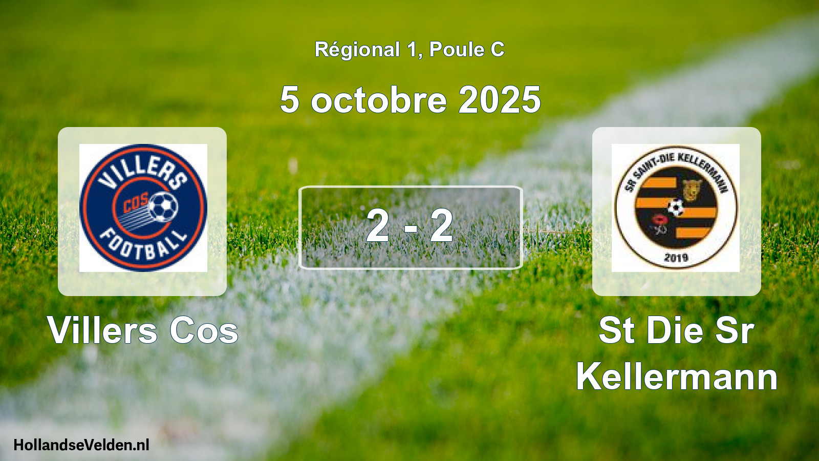 Total number of matches played: Villers Cos - St Die Sr Kellermann 2 - 2 (5 October 2025)