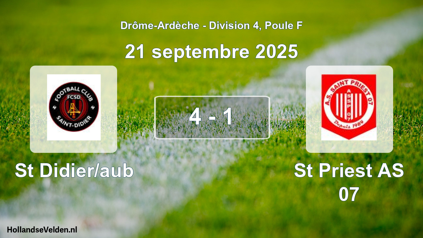 Gespeelde wedstrijd: St Didier/aub - St Priest AS 07 4 - 1 (21 september 2025)