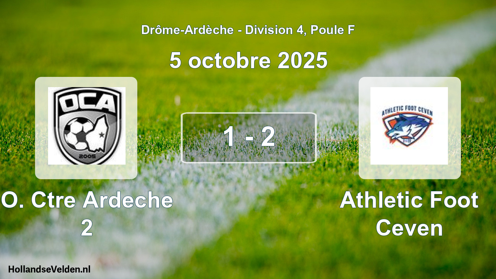 Gespeelde wedstrijd: O. Ctre Ardeche 2 - Athletic Foot Ceven 1 - 2 (5 oktober 2025)
