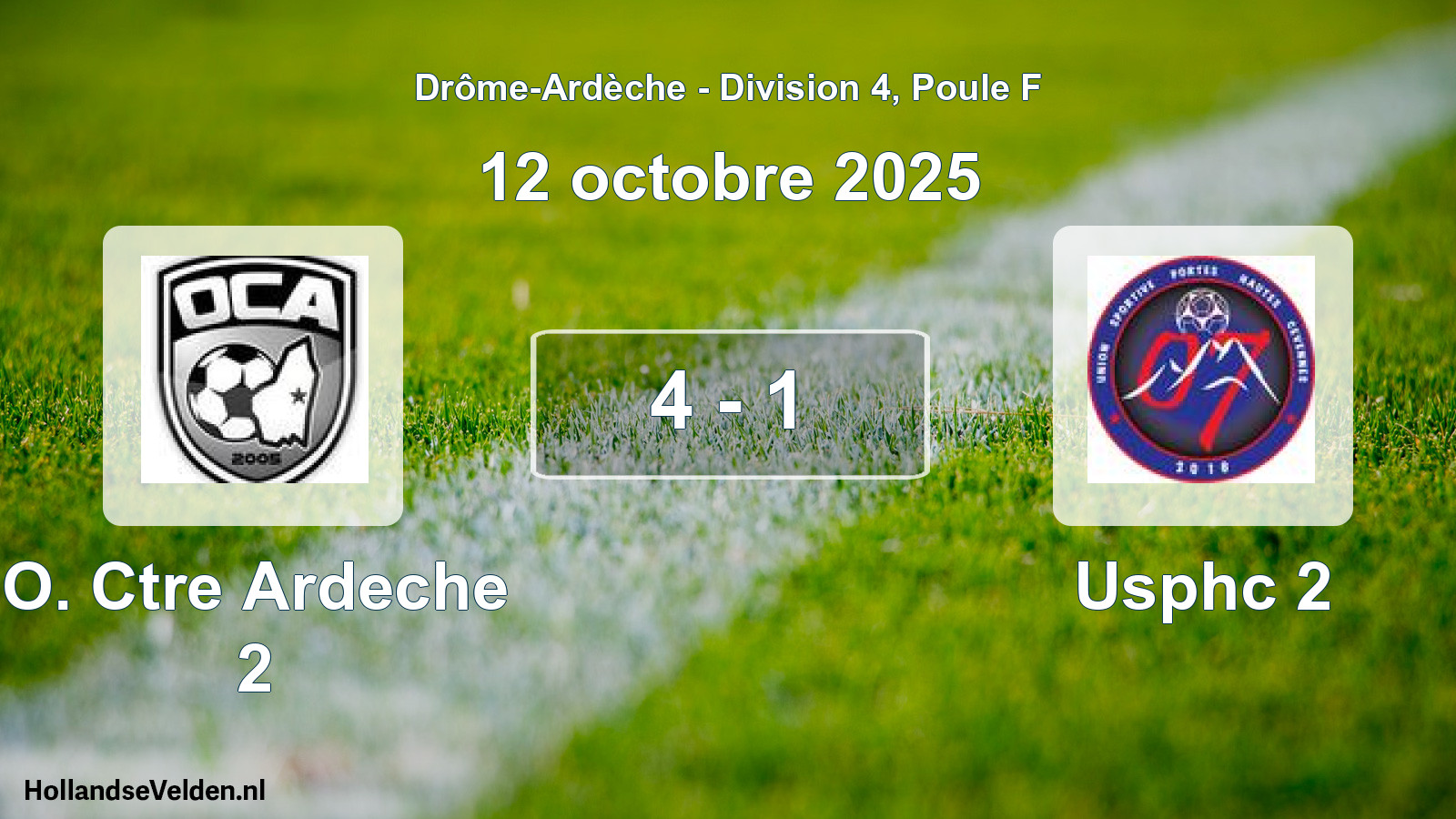 Gespeelde wedstrijd: O. Ctre Ardeche 2 - Usphc 2 4 - 1 (12 oktober 2025)