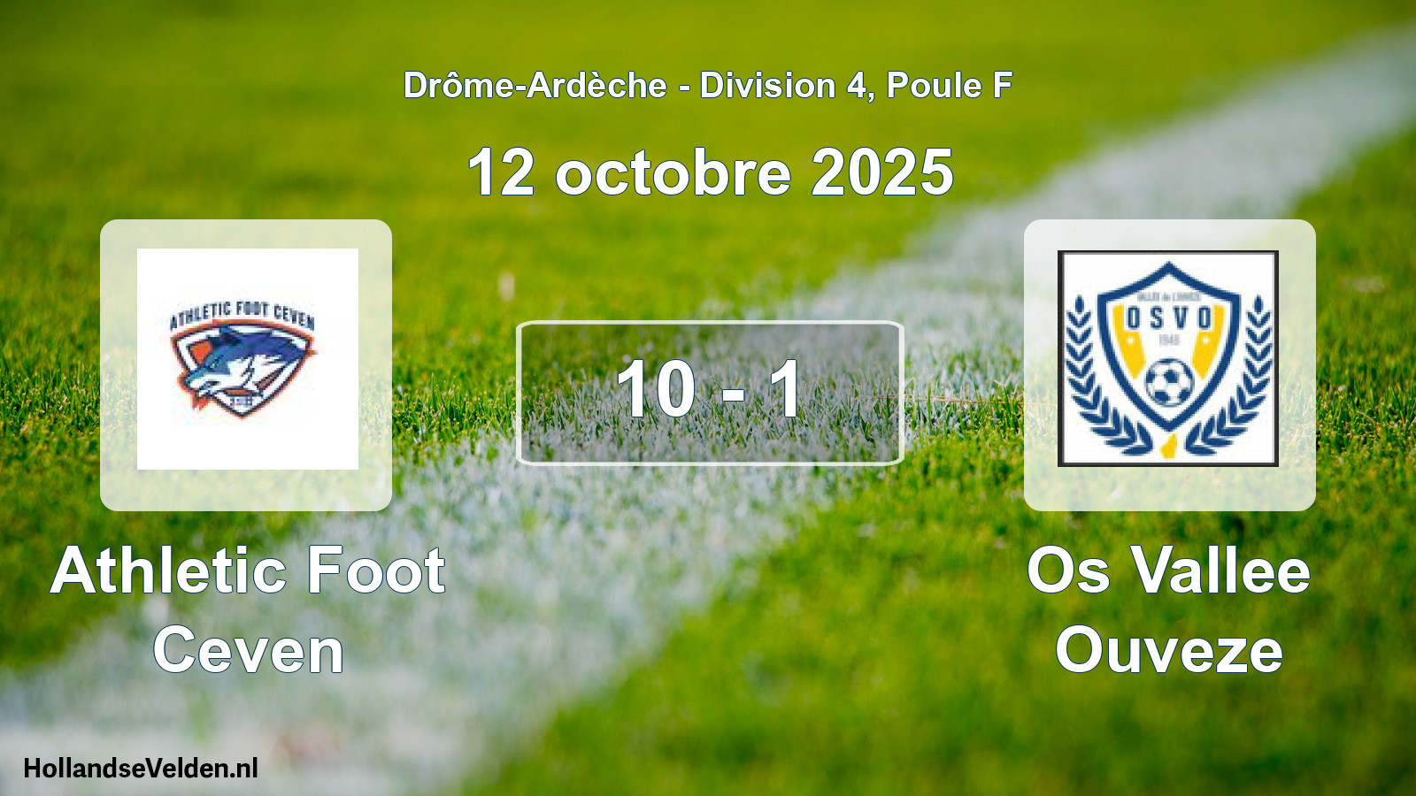 Gespeelde wedstrijd: Athletic Foot Ceven - Os Vallee Ouveze 10 - 1 (12 oktober 2025)