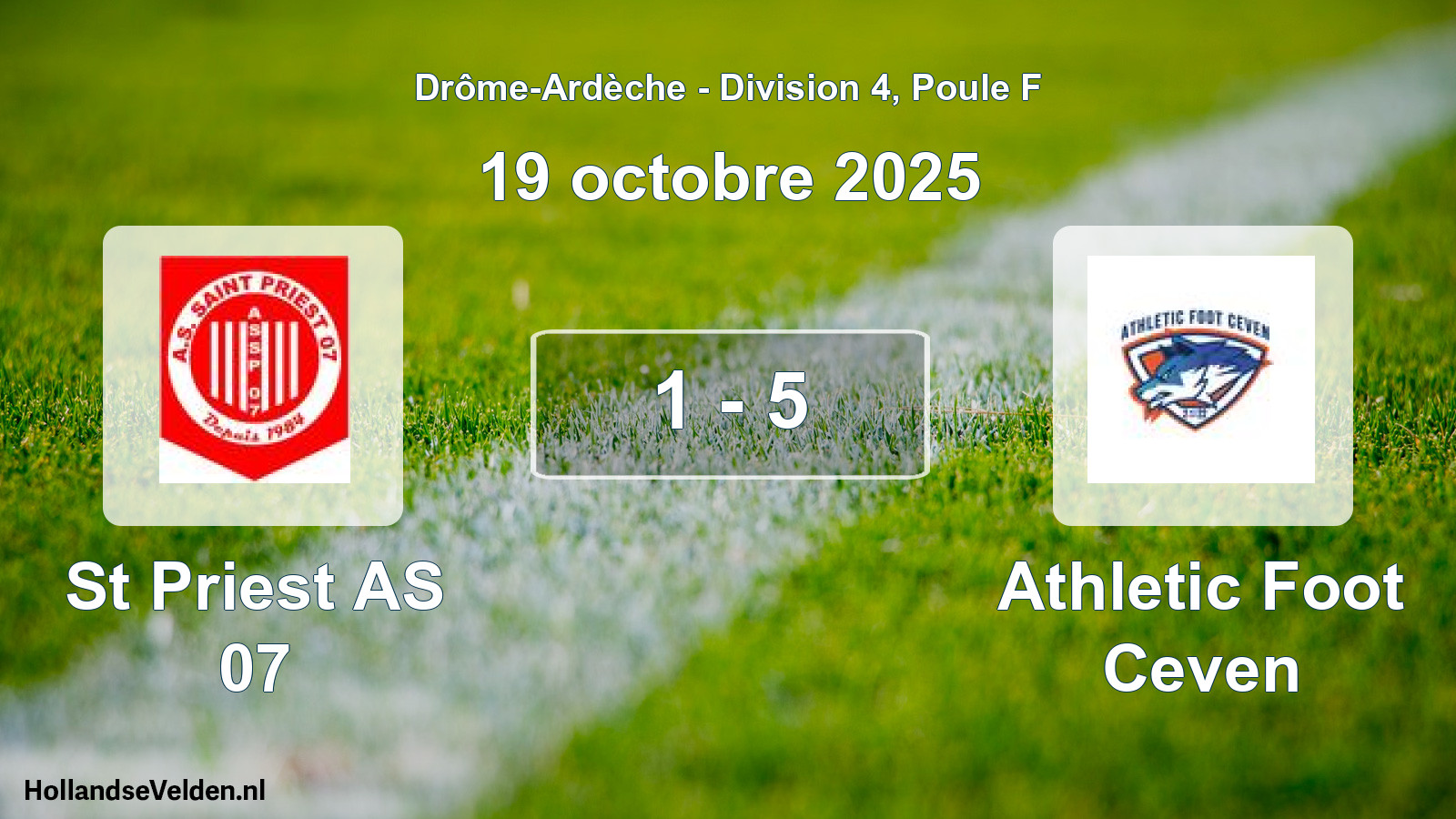 Gespeelde wedstrijd: St Priest AS 07 - Athletic Foot Ceven 1 - 5 (19 oktober 2025)