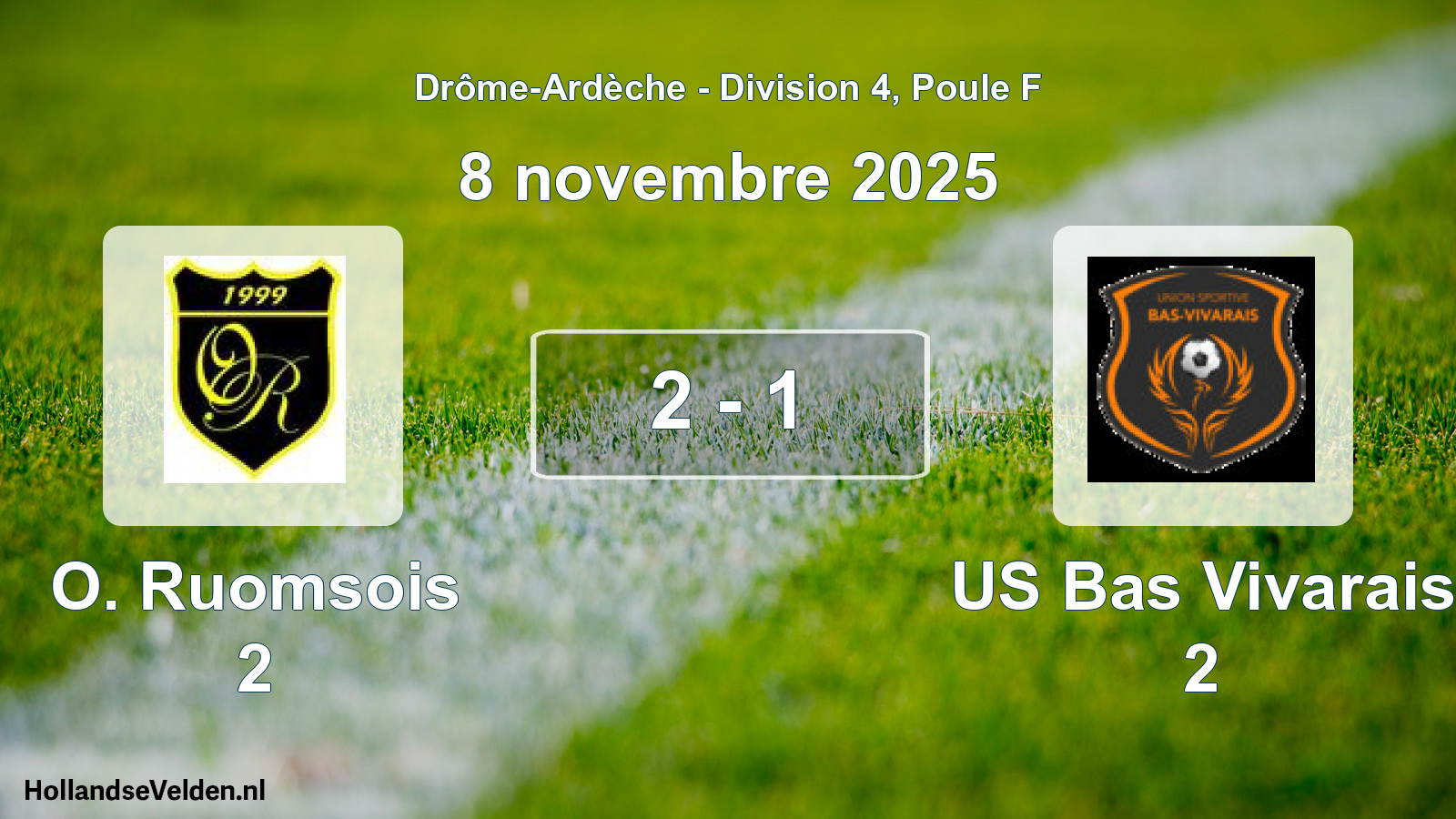 Gespeelde wedstrijd: O. Ruomsois 2 - US Bas Vivarais 2 2 - 1 (8 november 2025)